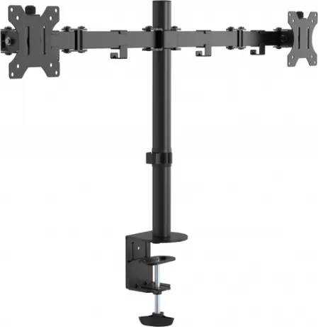 VISION Monitor Desk Post Dual Black